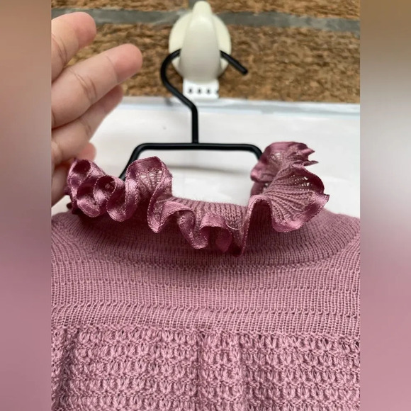 Liseuses Poggi 1973 virgin wool dusty pink duster large - Picture 14 of 17